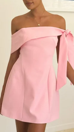 SASHA (BNE) Dresses|Mini^Halen Off Shoulder Mini Dress - Pink