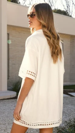 LILYWHYT Dresses|Mini^Halia Mini Shirt Dress - White