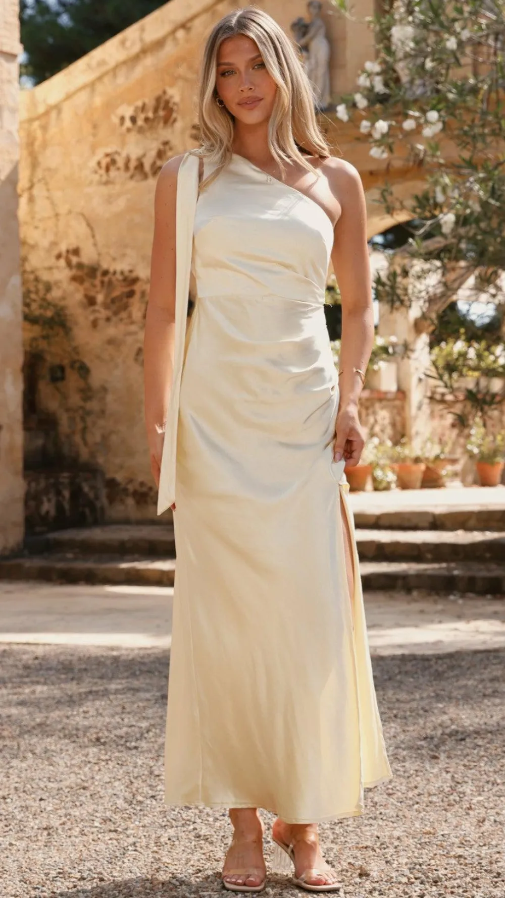 LILYWHYT Mon Cheri|Dresses^Halle One Shoulder Maxi Dress - Yellow