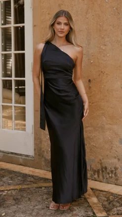 LILYWHYT Mon Cheri|Dresses^Halle One Shoulder Maxi Dress - Black