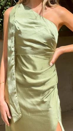 LILYWHYT Mon Cheri|Dresses^Halle One Shoulder Maxi Dress - Olive