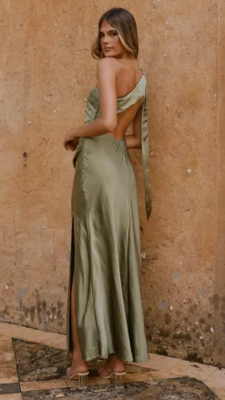 LILYWHYT Mon Cheri|Dresses^Halle One Shoulder Maxi Dress - Olive