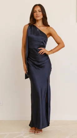 LILYWHYT Mon Cheri|Dresses^Halle One Shoulder Maxi Dress - Navy