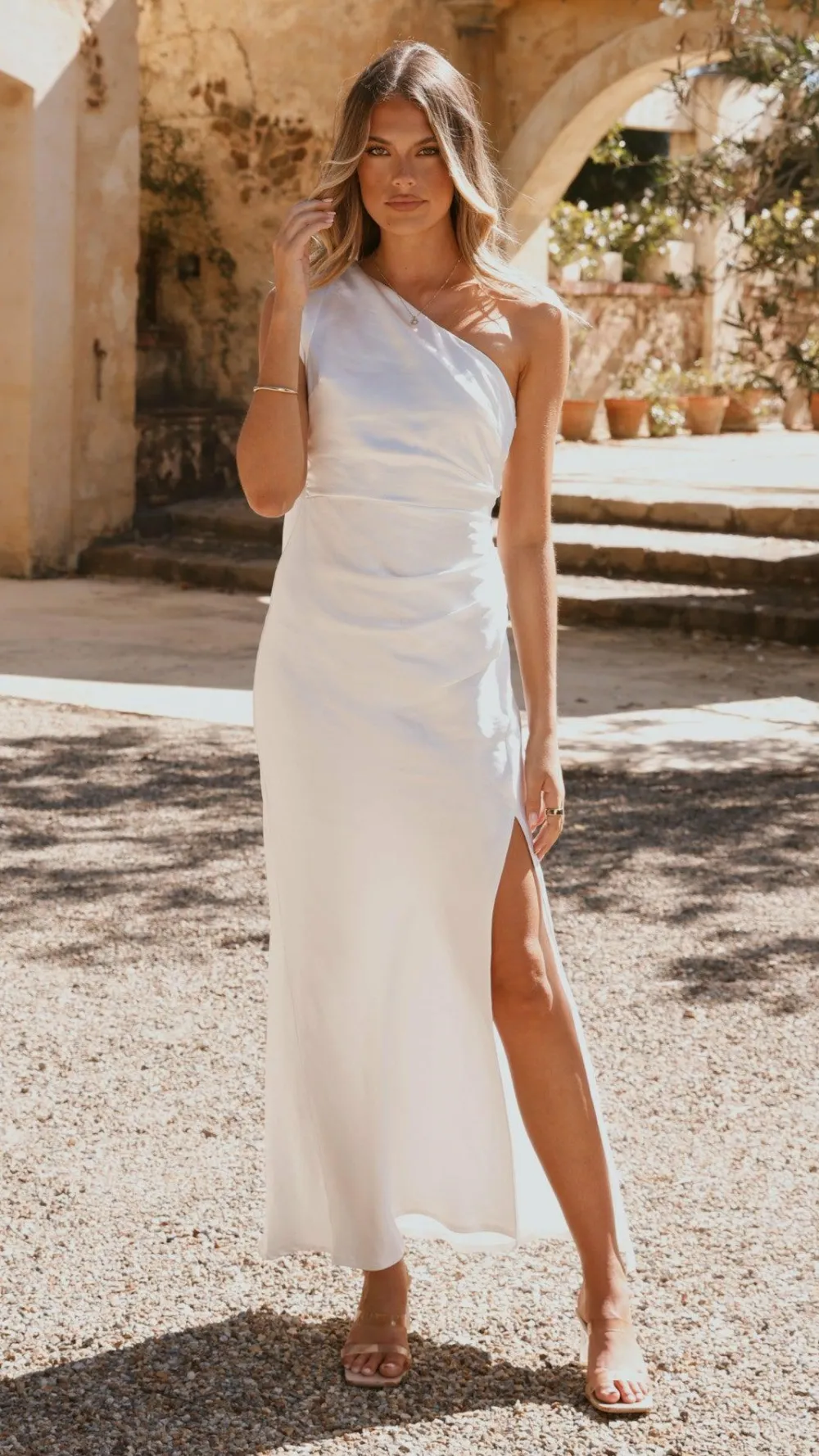 LILYWHYT Mon Cheri|Dresses^Halle One Shoulder Maxi Dress - Ivory