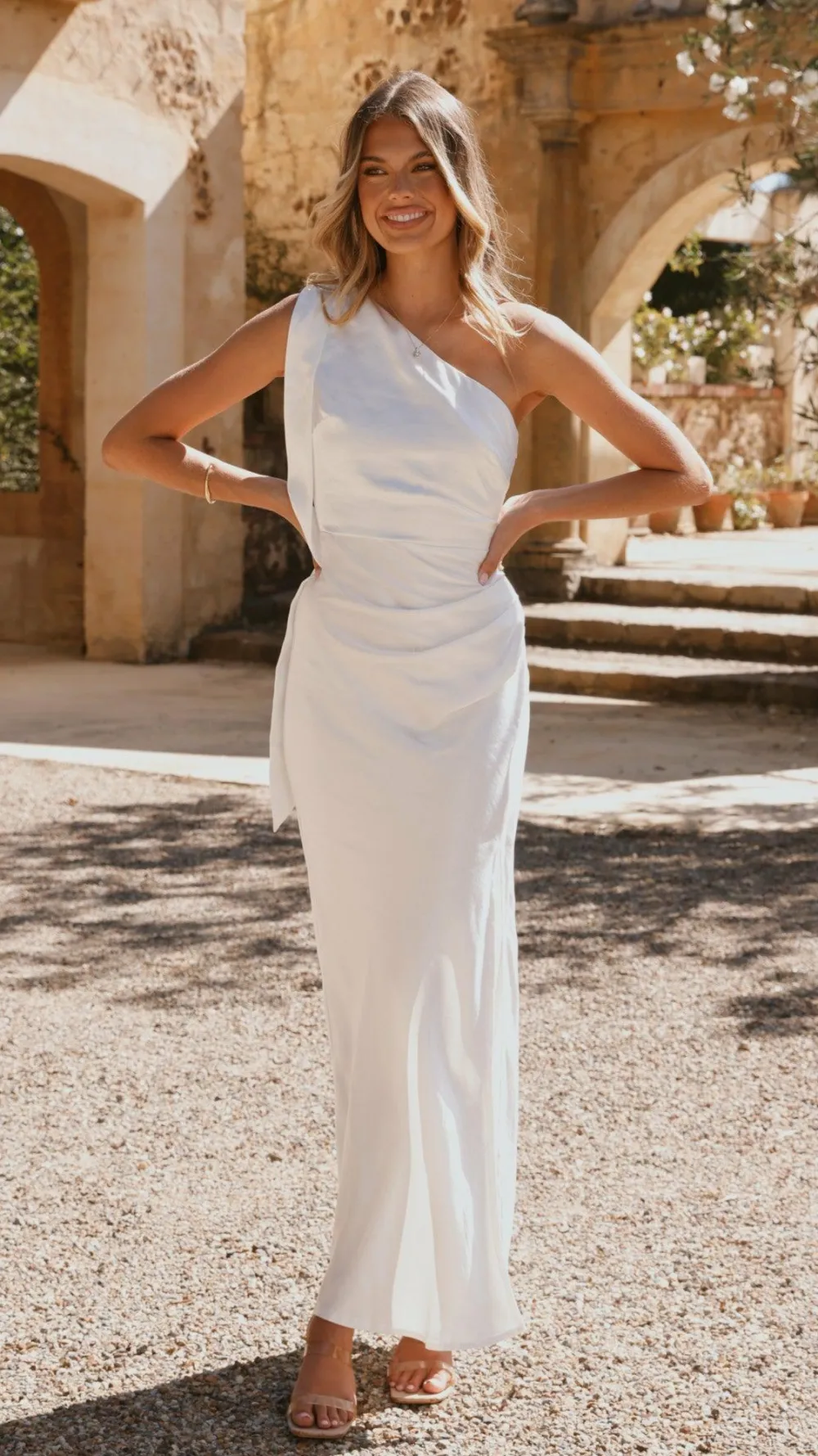 LILYWHYT Mon Cheri|Dresses^Halle One Shoulder Maxi Dress - Ivory
