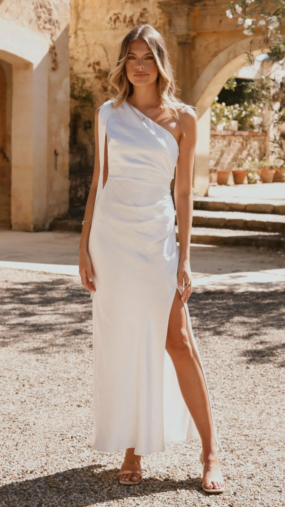 LILYWHYT Mon Cheri|Dresses^Halle One Shoulder Maxi Dress - Ivory