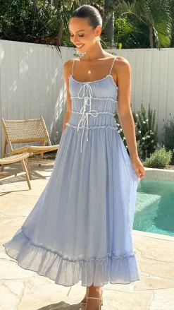 LILYWHYT Dresses|Maxi^Halo Maxi Dress - Blue / White