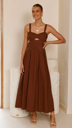 Main St Dresses|Midi^Harleigh Midi Dress - Brown