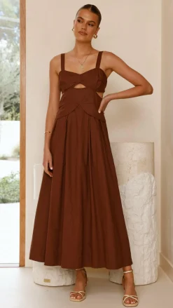 Main St Dresses|Midi^Harleigh Midi Dress - Brown