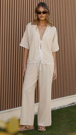 YH AND CO Sets|Tops^Hartley Tie Shirt - Beige / White