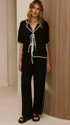 YH AND CO Sets|Tops^Hartley Tie Shirt - Black / White
