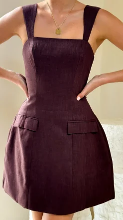 LILYWHYT Sale Dresses^Hilarie Mini Dress - Brown