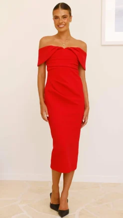 LILYWHYT Sale Dresses^Holly Midi Dress - Red