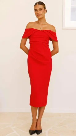 LILYWHYT Sale Dresses^Holly Midi Dress - Red