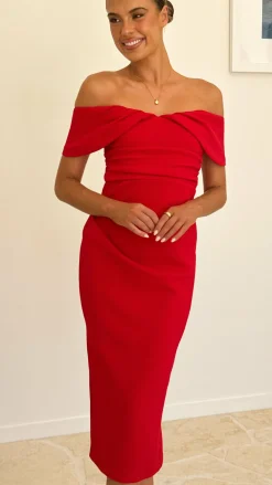 LILYWHYT Sale Dresses^Holly Midi Dress - Red