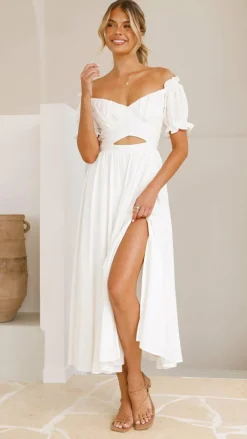 Pink Diamond Dresses|Maxi^Hulu Maxi Dress - White