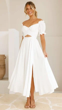 Pink Diamond Dresses|Maxi^Hulu Maxi Dress - White