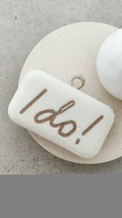 Angel Whisper Bags|Bridal Accessories^I DO Sequin Clutch - Gold/White