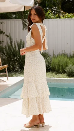 LILYWHYT Dresses|Maxi^Idana Maxi Dress - Cream / Floral