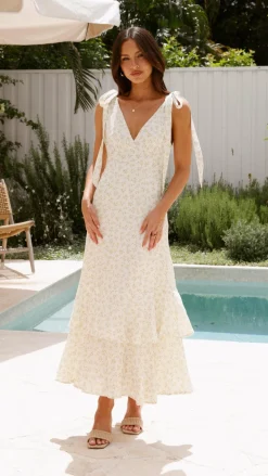 LILYWHYT Dresses|Maxi^Idana Maxi Dress - Cream / Floral