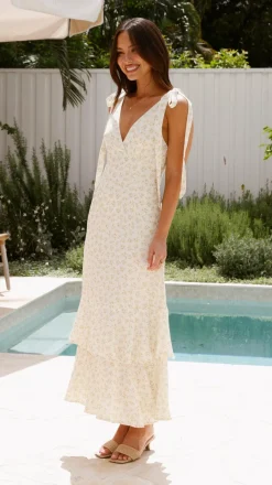 LILYWHYT Dresses|Maxi^Idana Maxi Dress - Cream / Floral