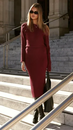 Amore Agencies Knitwear|Knitwear^Iluka Knit Top - Burgundy