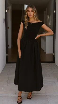 LILYWHYT Dresses|Midi^Immy Midi Dress - Black
