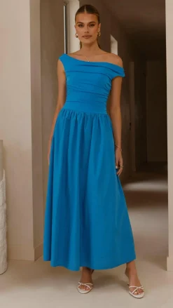 LILYWHYT Dresses|Midi^Immy Midi Dress - Blue