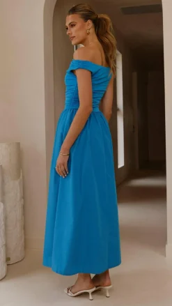 LILYWHYT Dresses|Midi^Immy Midi Dress - Blue