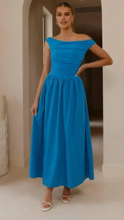 LILYWHYT Dresses|Midi^Immy Midi Dress - Blue