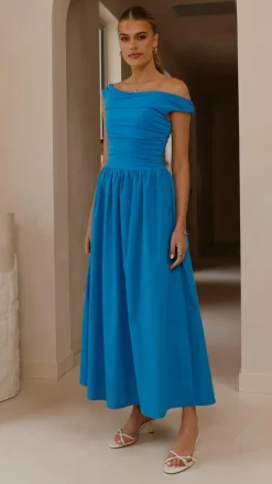 LILYWHYT Dresses|Midi^Immy Midi Dress - Blue