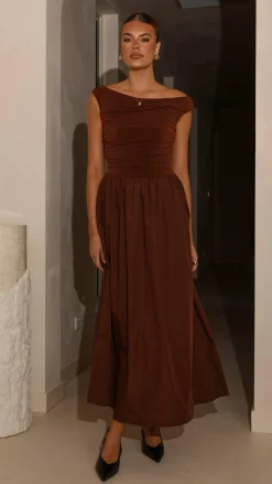 LILYWHYT Dresses|Midi^Immy Midi Dress - Brown