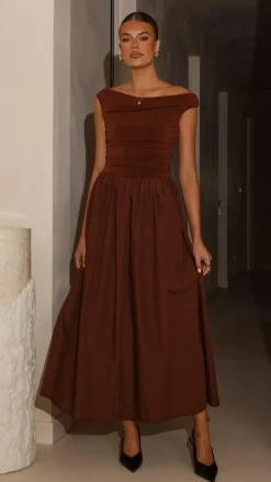LILYWHYT Dresses|Midi^Immy Midi Dress - Brown