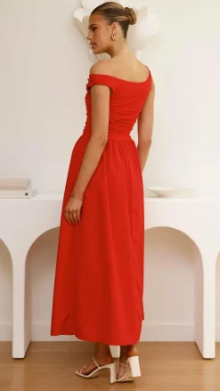 LILYWHYT Dresses|Midi^Immy Midi Dress - Red