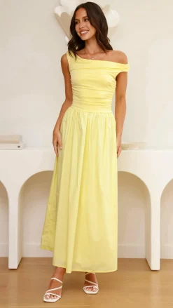 LILYWHYT Dresses|Midi^Immy Midi Dress - Yellow