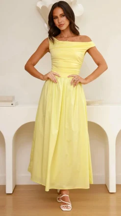 LILYWHYT Dresses|Midi^Immy Midi Dress - Yellow