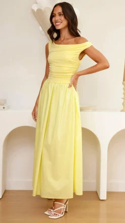 LILYWHYT Dresses|Midi^Immy Midi Dress - Yellow