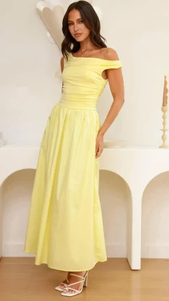 LILYWHYT Dresses|Midi^Immy Midi Dress - Yellow