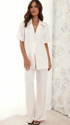 IDS Sets|Bottoms^Imogen Button Pants - Cream