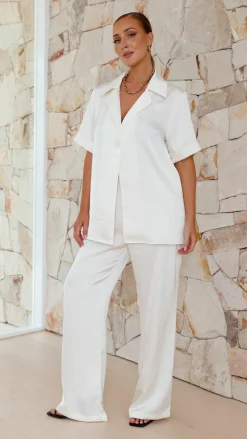IDS Sets|Bottoms^Imogen Button Pants - Cream