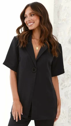 IDS Sets|Tops^Imogen Button Shirt - Black