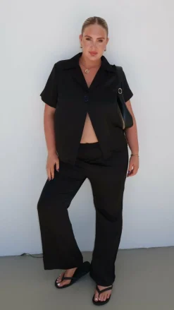 IDS Sets|Tops^Imogen Button Shirt - Black