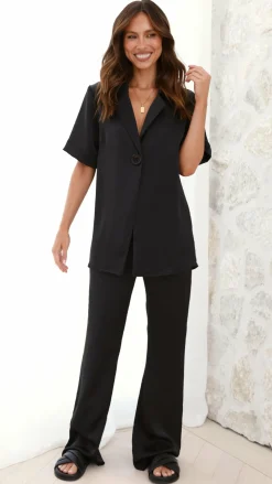 IDS Sets|Tops^Imogen Button Shirt - Black
