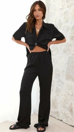 IDS Sets|Tops^Imogen Button Shirt - Black