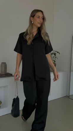 IDS Sets|Tops^Imogen Button Shirt - Black