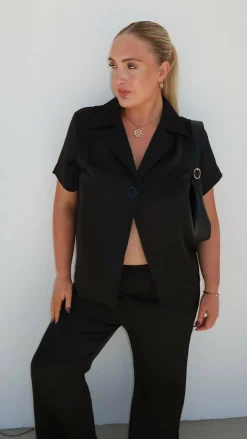 IDS Sets|Tops^Imogen Button Shirt - Black