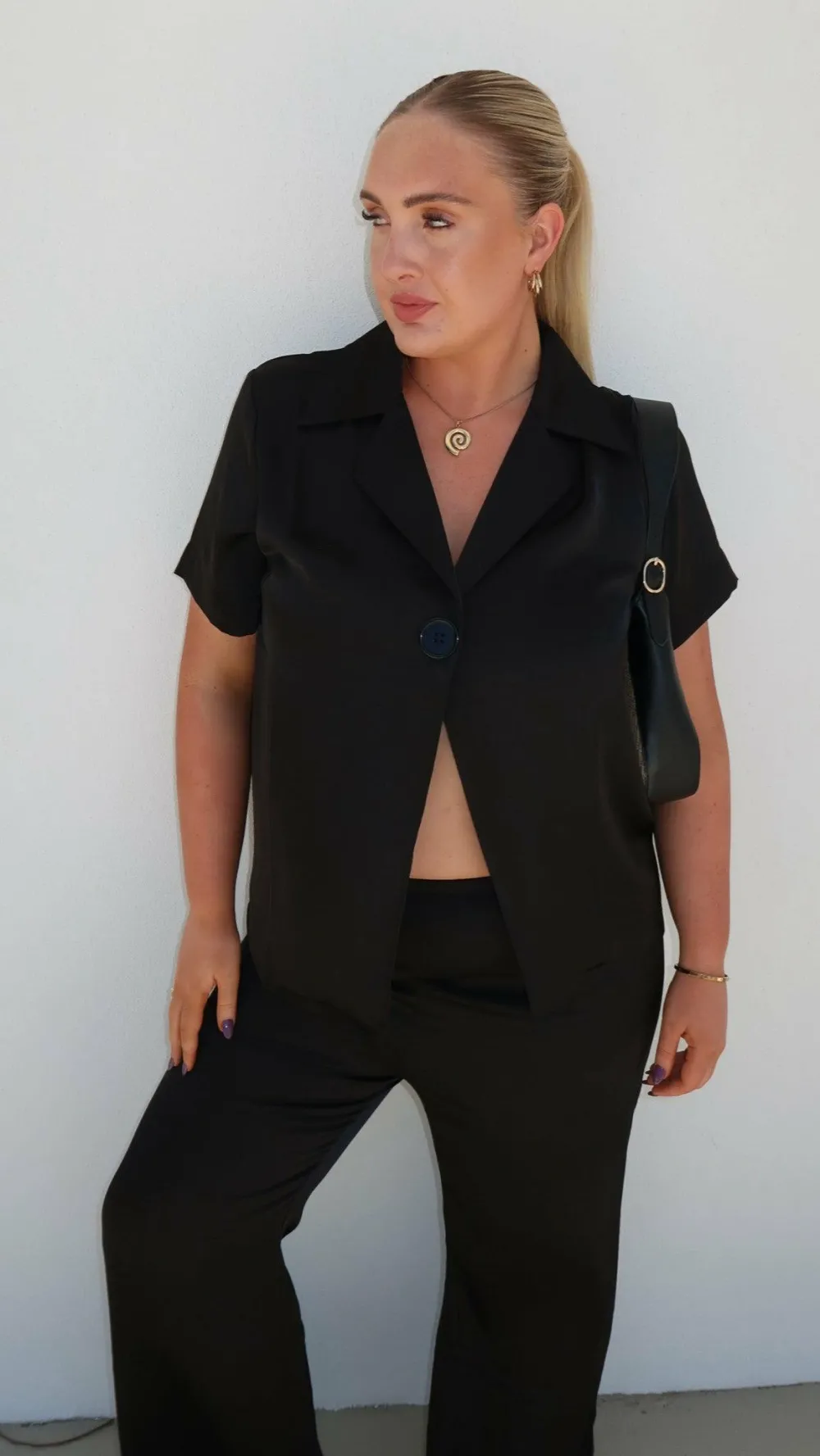 IDS Sets|Tops^Imogen Button Shirt - Black