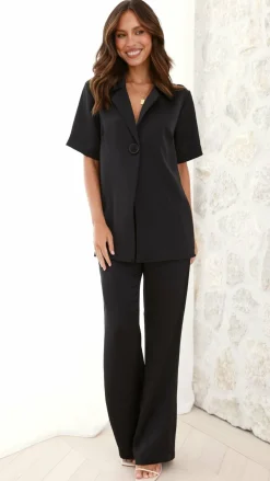 IDS Sets|Tops^Imogen Button Shirt - Black