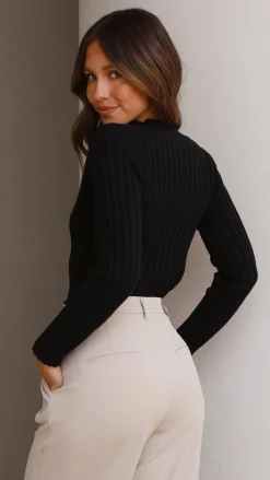 Fashion Allied Knit Tops|Knitwear^Imogen Long Sleeve Top - Black