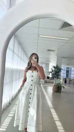 LILYWHYT Denim Dress Edit|The Denim Edit^Indigo Midi Dress - White Denim